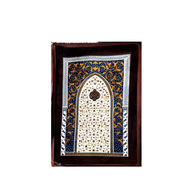Premium Velvet Janamaz – Elegant Floral Arch Design - Image 2