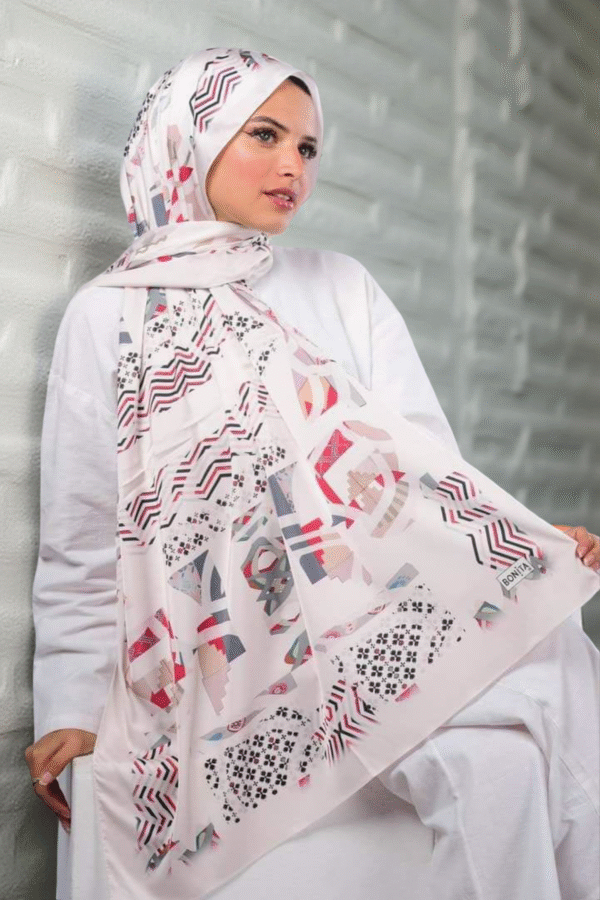 Urban Mosaic Printed Hijab – Abstract Art in Motion