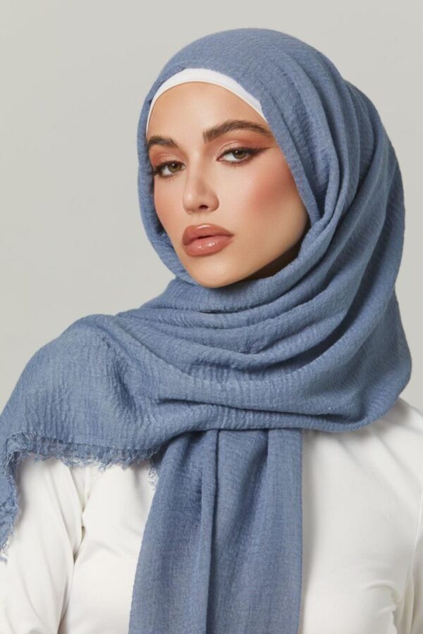 Misty Blue Modal Hijab – Effortless Elegance - Image 2