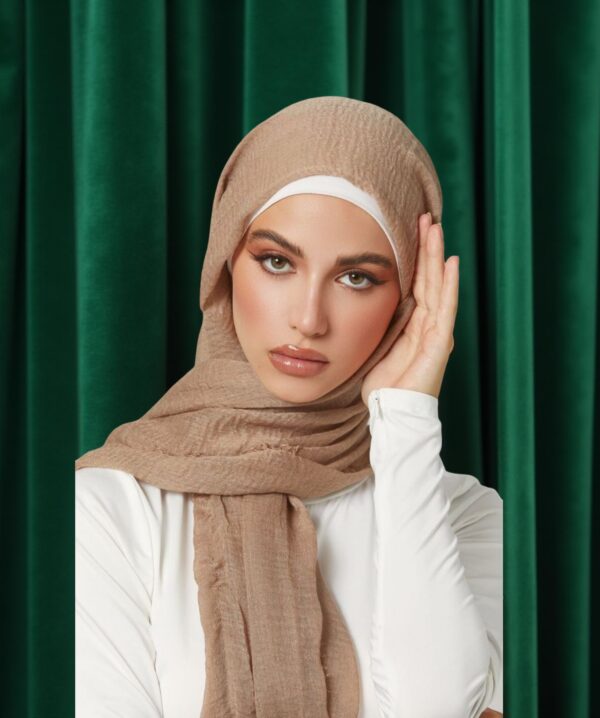 Classic Crinkle Cotton Hijab – Sand Beige