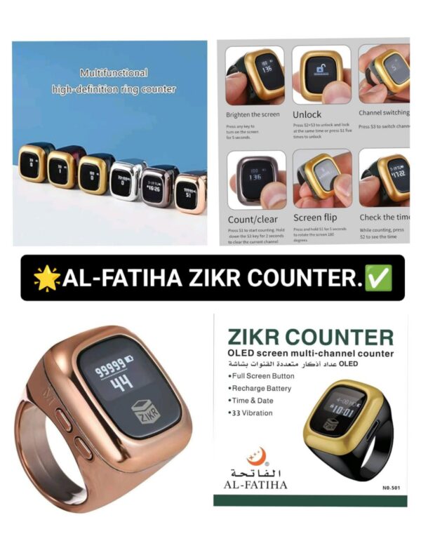 Al-Fatiha Zikr Ring Counter – OLED Smart Digital Tasbih - Image 3