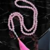 Elegant Rose Quartz Islamic Prayer Beads (Misbah/Tasbih) – 99 Beads with Pink Tassel