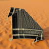 Heritage Keffiyeh – Black with Beige Embroidery