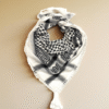 Classic White & Black Keffiyeh – Traditional Palestinian Scarf