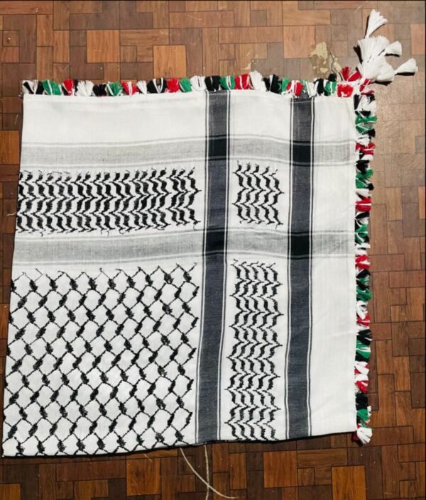 Black & White Pattern with Multicolor Fringe