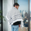 Traditional Palestinian Keffiyeh (Black & White Pattern)