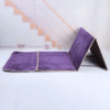 Foldable Turkish Velvet Janamaz with Backrest – Deep Purple