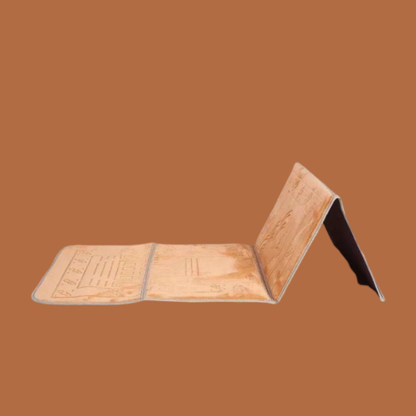 Foldable Prayer Mat with Backrest – Elegant Beige - Image 3