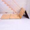 Foldable Prayer Mat with Backrest – Elegant Beige
