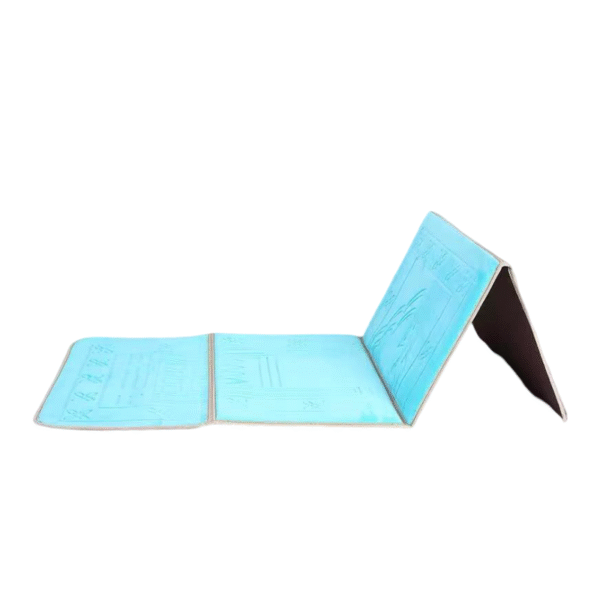 Foldable Travel Janamaz with Backrest – Turquoise Blue - Image 2