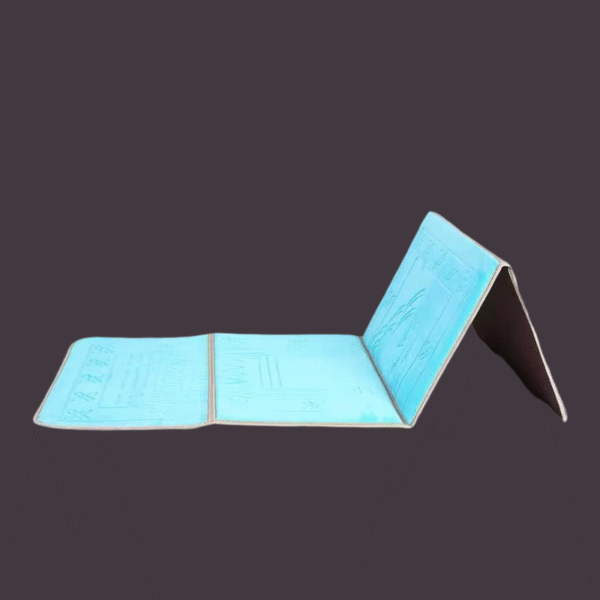 Foldable Travel Janamaz with Backrest – Turquoise Blue - Image 3