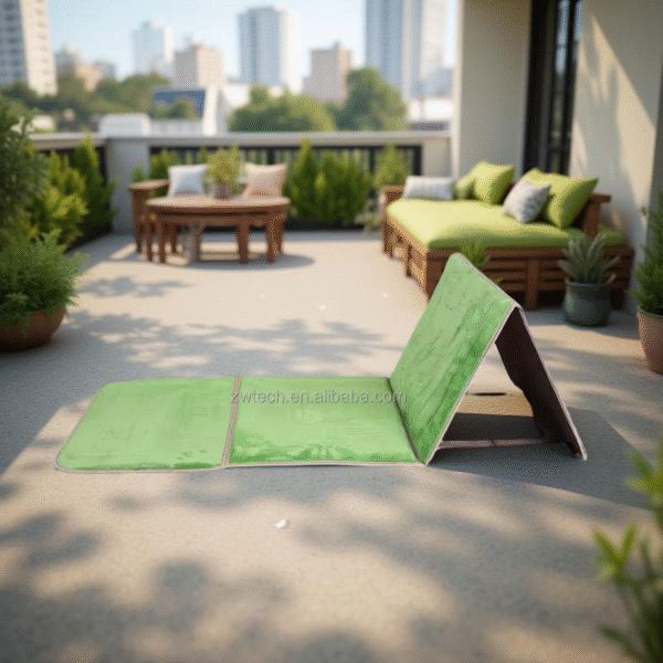 Foldable Travel Janamaz with Backrest – Fresh Green