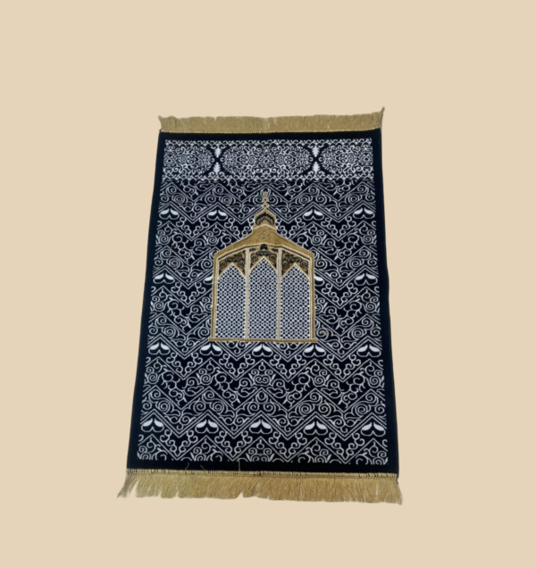 Midnight Elegance Islamic Prayer Mat - Image 3