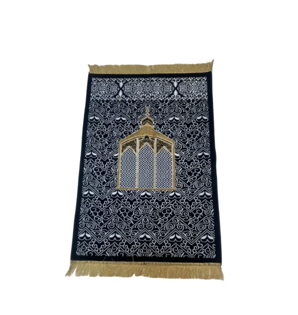 Midnight Elegance Islamic Prayer Mat - Image 2