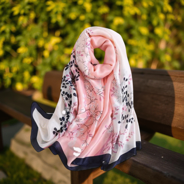 Sakura Serenity Silk Scarf – Blossom-Inspired Elegance