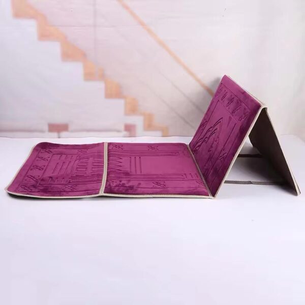 Foldable Padded Janamaz (Prayer Mat) – Rich Maroon
