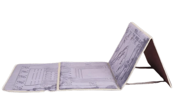 Foldable Padded Janamaz (Prayer Mat) – Elegant Grey - Image 2